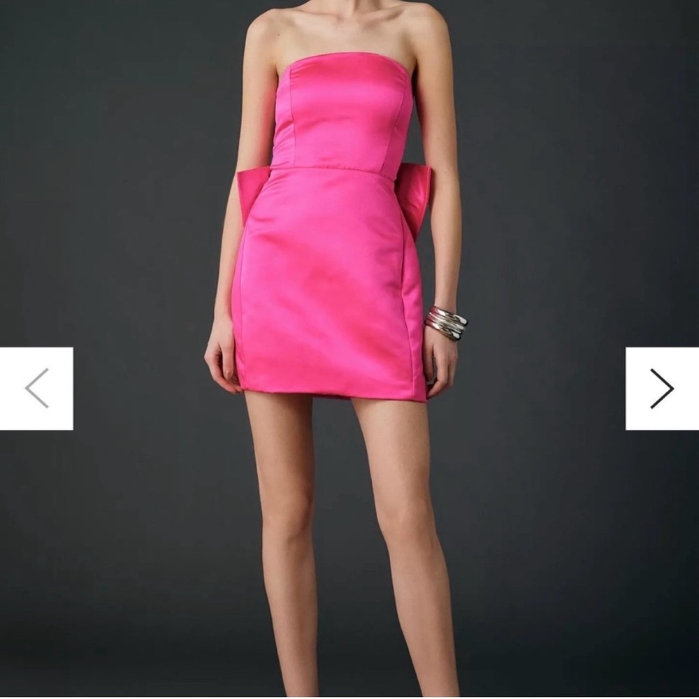 Lulu's Vibrant Pink Strapless Dress
